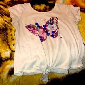 Butterfly cute white shirt